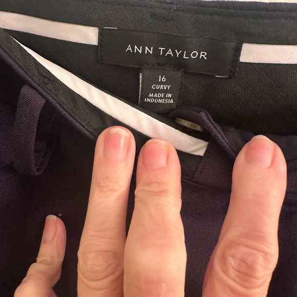 Ann Taylor Curvy Wide Leg Pants Navy NWOT - Picture 6 of 7
